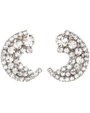 Jennifer Behr Crystal-Set Earrings - White