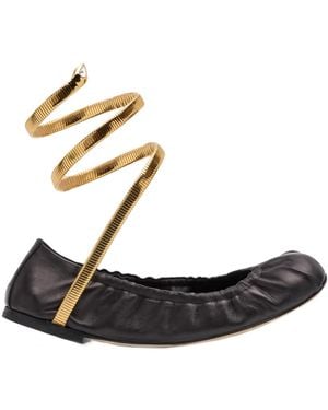 Rene Caovilla René Caovilla Embellished Ballerina Shoes - Metallic