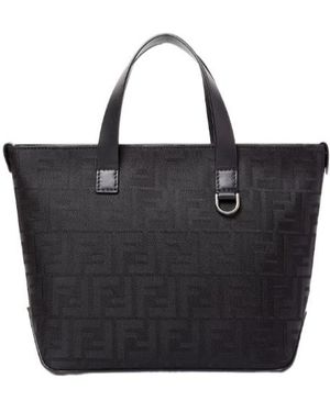 Fendi Monogram-Pattern Tote Bag - Black