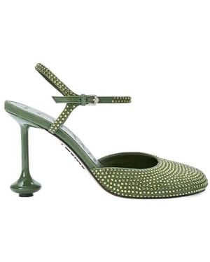 Loewe Embellished Ankle-Strap Toy Pumps 90 - Green