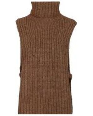 Isabel Marant Turtleneck Ribbed Vest - Brown