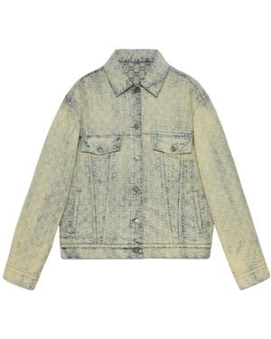 Gucci Gg Jacquard Denim Jacket - Green
