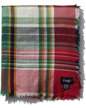Drake's Plaid Scarf - Red