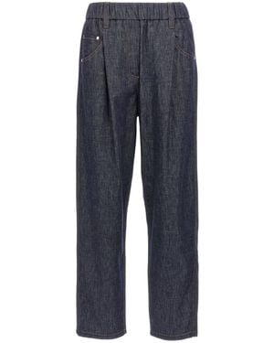 Brunello Cucinelli Elasticated Waistband Straight-Leg Jeans - Blue
