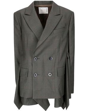 ジャケット・アウター Sacai gray panel tailored jacket 22aw Sacai Wtaps Layered Utilitarian Jacket | Saks Fifth Avenue