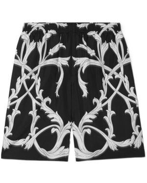 Versace Acanthus Leaves Barocco Printed Shorts - Black