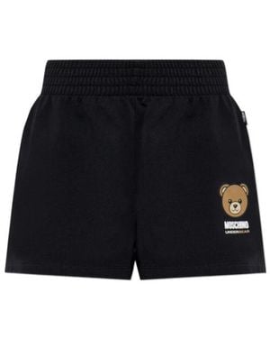 Moschino Teddy Bear Printed Sweat Shorts - Black