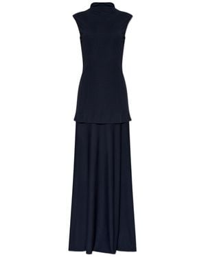 Jil Sander Crepe Sleeveless Maxi Dress - Blue