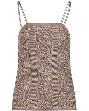 Valentino All-Over Patterned Sleeveless Top - Brown