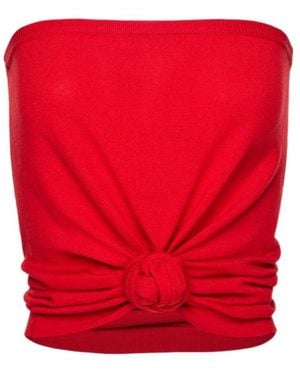 Magda Butrym Knotted Strapless Top - Red