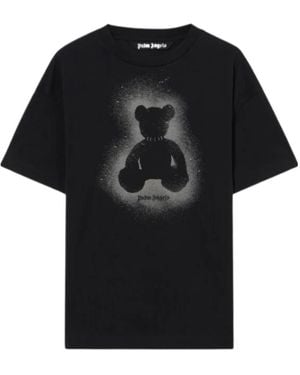 Palm Angels Spray Bear Over Tee - Black