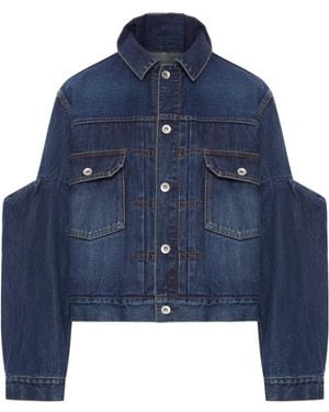 Sacai Cut-Out Denim Jacket - Blue