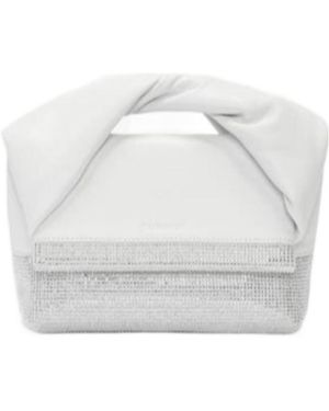 JW Anderson Jw Anderson Medium Twister Embellished Tote Bag - White