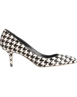 Dolce & Gabbana Houndstooth High Heels - White