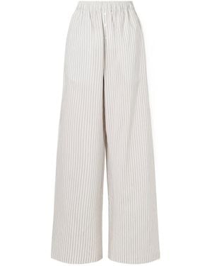 Rohe Striped Casual Trousers - White
