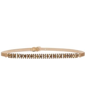 Max Mara Bejewelled Satin Belt - White