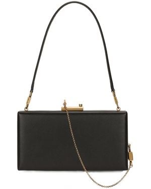 Dolce & Gabbana Eva Chain Detailed Clutch Bag - Black