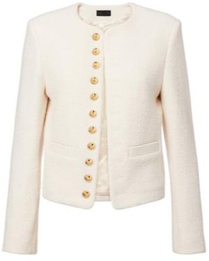 Nili Lotan Crew Neck Casual Jacket - Natural