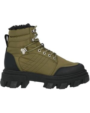 Ganni Color-Block Platform Ankle Boots - Green