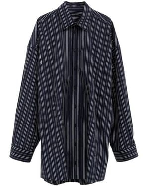 Balenciaga Striped Shirt Dress - Blue