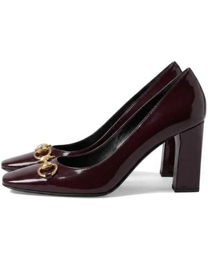 Gucci Lady Horsebit Heeled Pumps - Purple