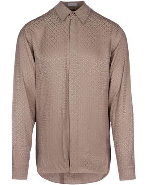 Dior Lapel Long-Sleeved Shirt - Brown