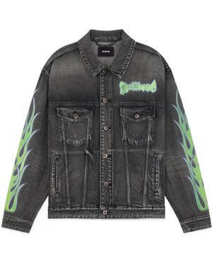 we11done Flame Micro-Label Denim Jacket - Grey