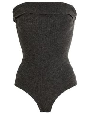 Brunello Cucinelli Solid Color Strapless Bodysuit - Black