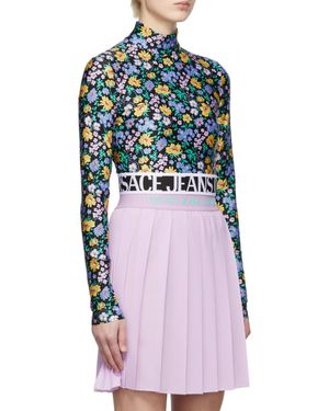 Versace Jeans Couture Flower High-Neck Knitted Pullover - White