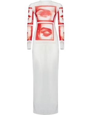Jean Paul Gaultier The Long Eyes And Lips Dress - White