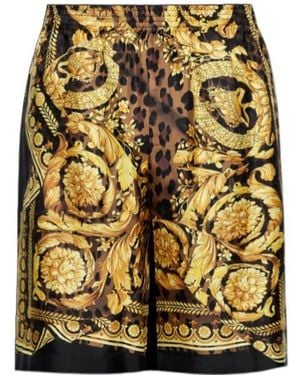 Versace Pattern-Printed Elasticated-Waistband Shorts - Yellow