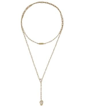 McQueen Skull Pendant Necklace - White