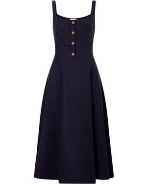 Altuzarra Orrie Button-Detail Dress - Blue