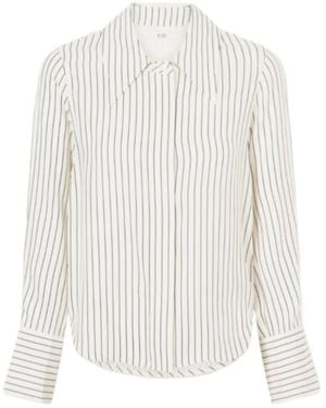 Co. Striped Silk Shirt - White