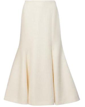 Gabriela Hearst Patterson Silk And Wool Midi Skirt - White