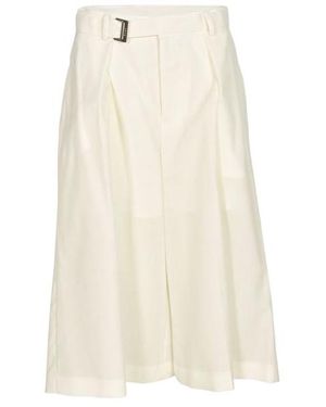 Sacai Wide-Leg Cropped Pants - White