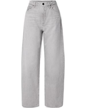 Goldsign High-Rise Straight-Leg Organic Jeans - Gray