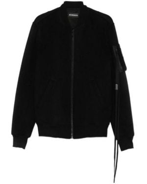 Ann Demeulemeester Dries Ribbed-Trim Zip-Up Bomber Jacket - Black