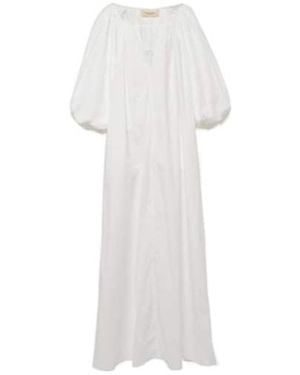 Adriana Degreas Puff-Sleeve Maxi Dress - White