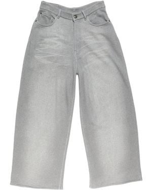 Acne Studios Wide-Leg Cropped Trousers - Grey