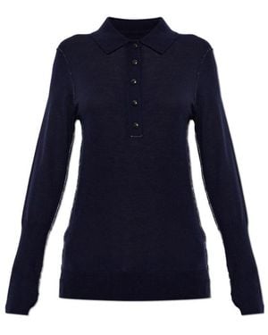 AllSaints Martel Polo Knitted Jumper - Blue