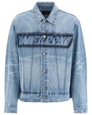 we11done Logo Denim Jacket - Blue