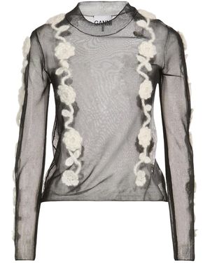 Ganni Long Sleeves Tops - Black