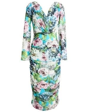 Dolce & Gabbana Floral Wrap Dress - Blue