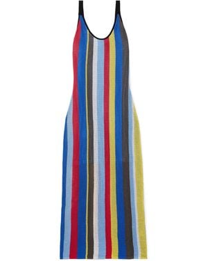 STAUD Fresh Bright-Colored Knit Dress - Blue