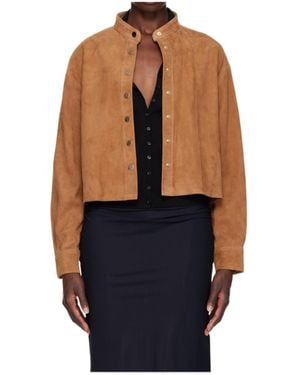 Nour Hammour Long-Sleeve Jacket With A Stand-Up Collar - Blue