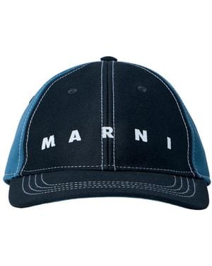 Marni Logo Embroidered Baseball Cap - Blue