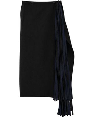 Carven Side-Fringe Skirt - Black