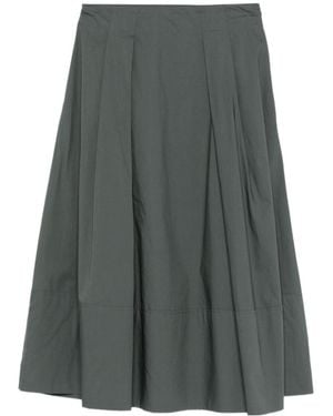 Woolrich Pleated Poplin Maxi Skirt - Gray
