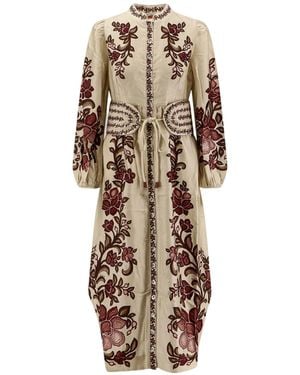 FARM Rio Long Sleeve Dress - Natural